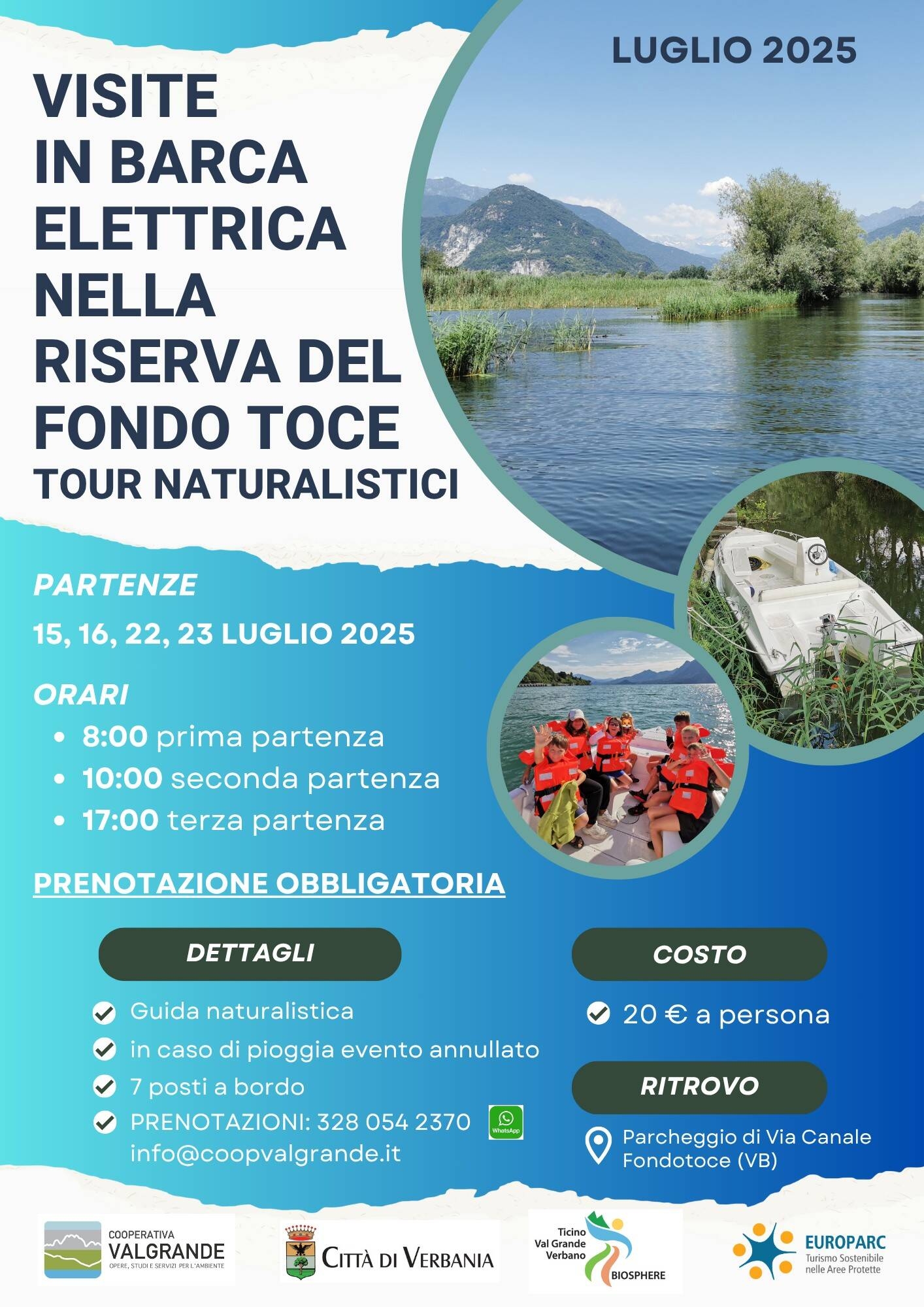 Visite in barca elettrica luglio 2025